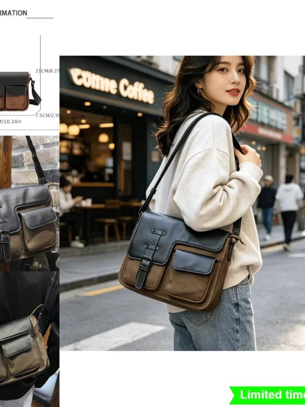 Vintage Messenger Bag Retro Crossbody Shoulder Bag